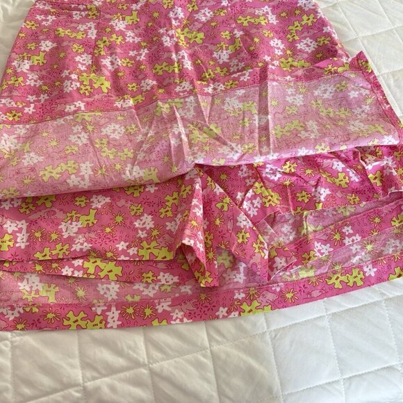 Vintage 90s Y2K Cathy Daniels Skort Skirt Womens Pink Green Hippo Floral Golf - Picture 6 of 8